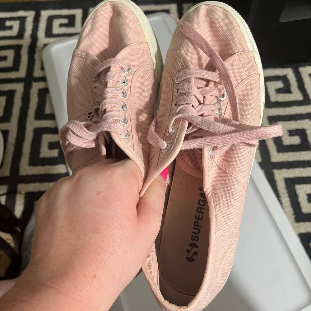 Pink platform superga